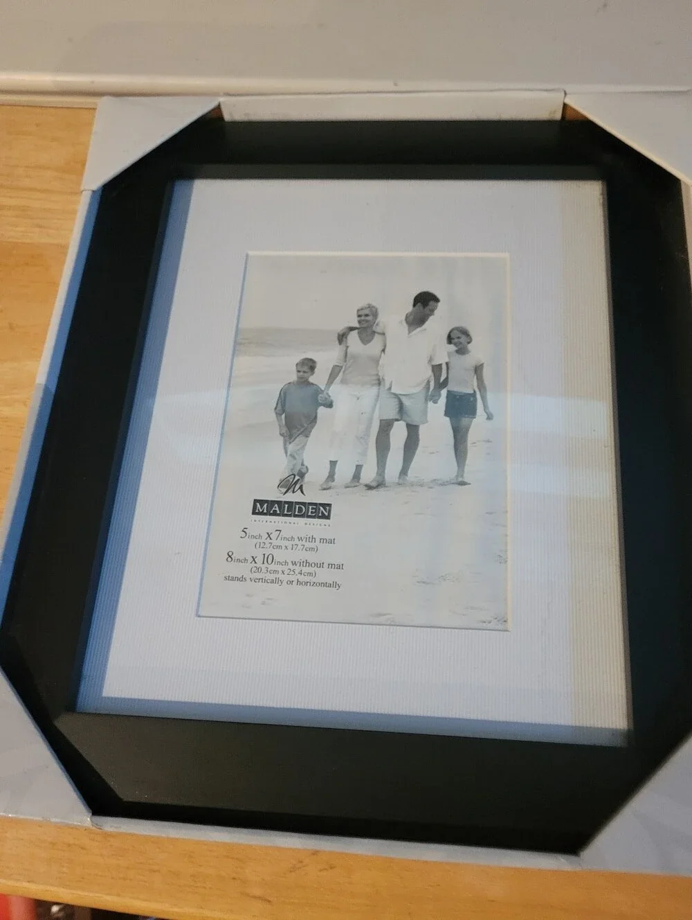 New Old Stock Malden Black Picture Frame 5x7 OR 8x10 Free Standing